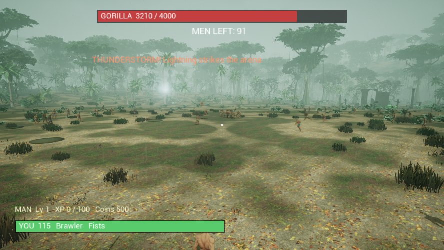 A thunderstorm over the jungle arena